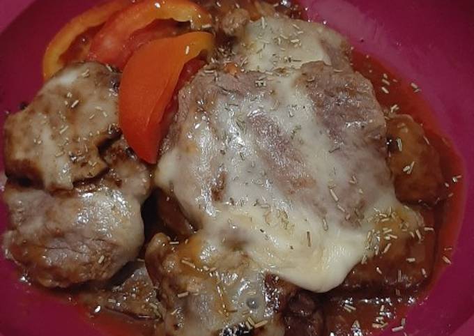 Mozarella beef steak