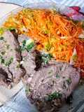 Lengua a la vinagreta con ensalada