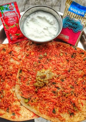 A picture of Gajar ka paratha.
