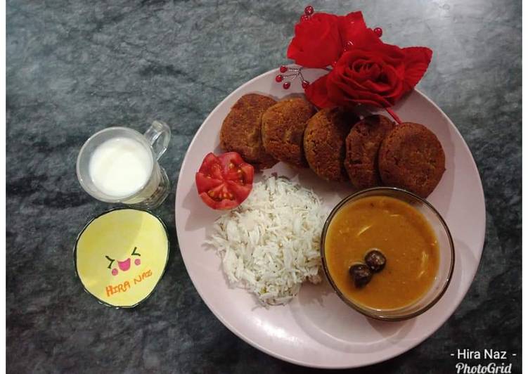 How to Cook Appetizing Chicken_Shami_Kabab_With_ DAL_RICE