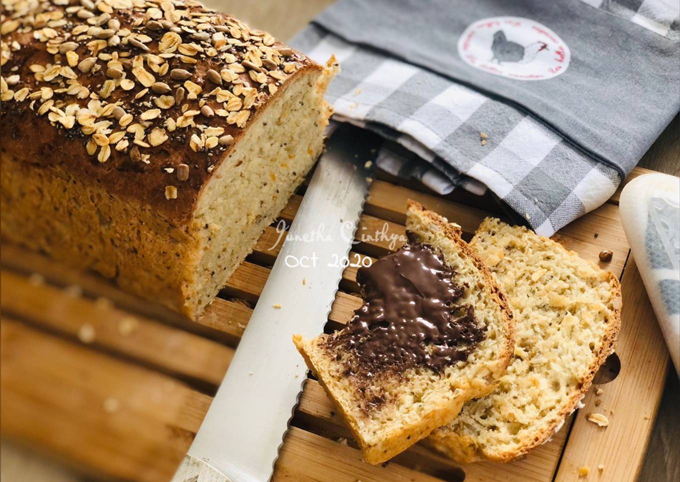 Seedy Sandwich Bread (Roti tawar gandum dan biji2an)