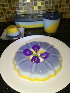 Foto resep Puding Labu Kuning Bunga Telang