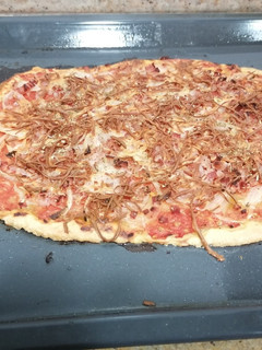 Una foto de Pizza de york y queso