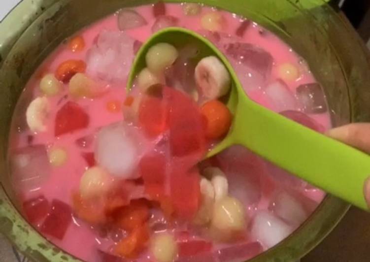Cara Gampang Menyiapkan Es buah sirup Bango, Lezat
