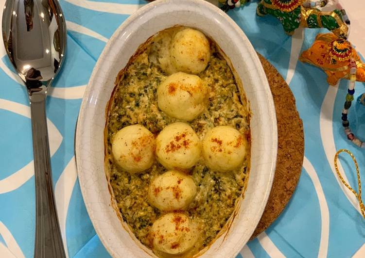 دجاج بكور البطاطا والسبانخ😋
