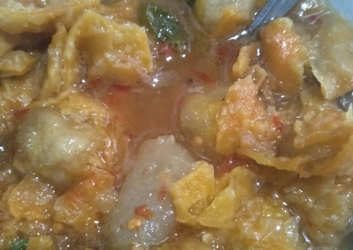 Kuah siomay kering dan baso