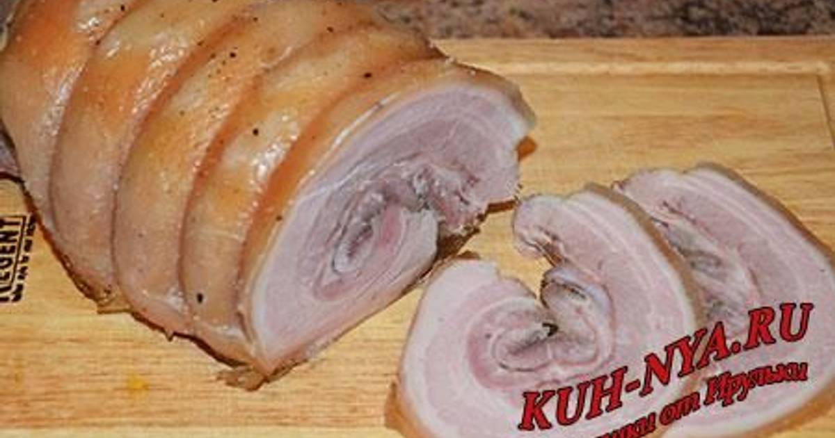 Рулет из брюшины свинины в духовке рецепт с фото пошагово