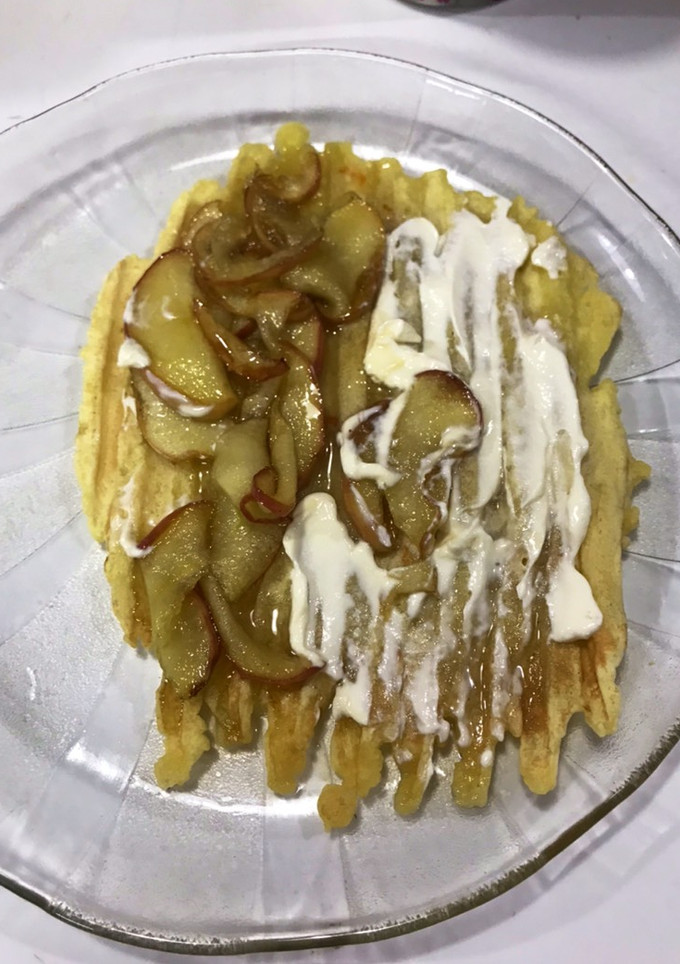 Una foto de Wafles de manzana