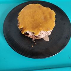 A picture of Mango saffron cheese cake.