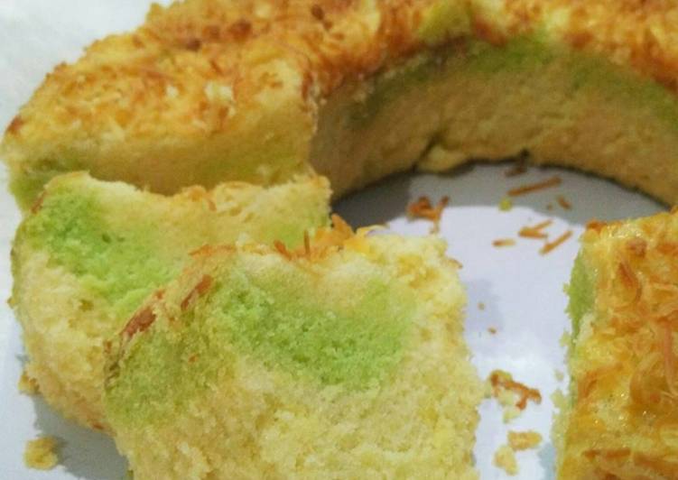 Proses Menyiapkan Cake Putih Telur (versi pandan) yang Menggugah Selera
