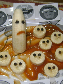 Una foto de Banana split de Halloween