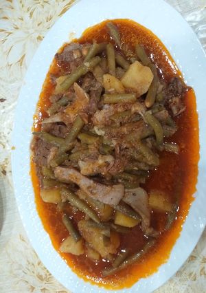صورة لوصفة طاجين لوبيا خضرة