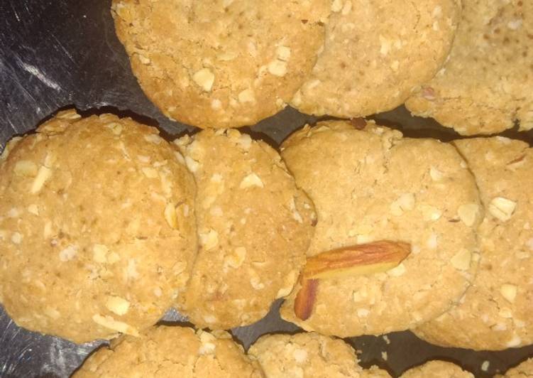 Recipe of Homemade Oats Almond biscuits