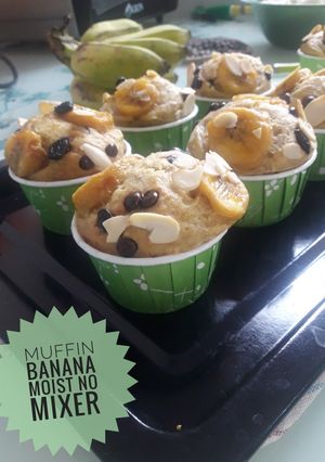 Foto resep Muffin banana moist enak NO Mixer