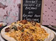 A picture of yogurt chicken biryani