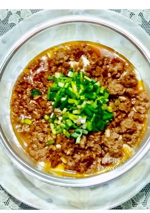 豆腐蒸肉末 的食譜成品照片