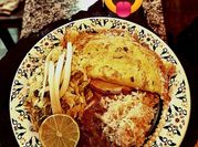 Uma foto de ovos omelete
