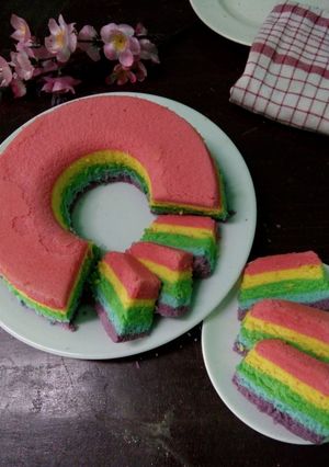 Foto resep Bolu Kukus Pelangi 2 Telur