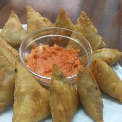 A picture of Mutton Samosas#authors marathon.