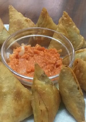 A picture of Mutton Samosas#authors marathon.