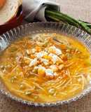 Sopa de espárragos y jamón