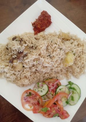 A picture of Oxtail pilau.