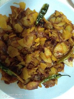 A picture of Fried potatoes with onion#5orlessingredientschallenge.