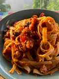 เฟตตูชินี่น้ำพริกอ่องที่เหลือ🌶️🧄🍝