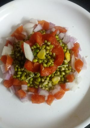 A picture of Sprout moong corn salad.