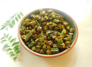 A picture of Okra stir fried.