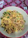 แหนมผัดไข่พริกสด