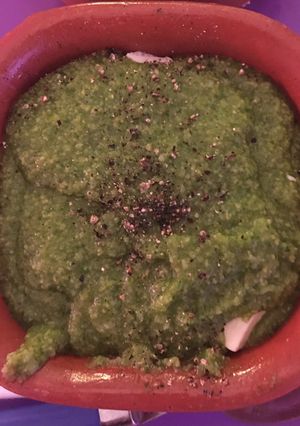 Una foto de Polenta verde de espinaca 🥬🍲
