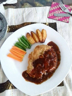 Foto resep Chicken steak with barbeque sauce