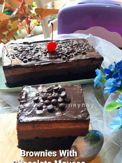 Foto resep Brownies With Chocolate Mousse
