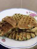 Matcha red bean waffle