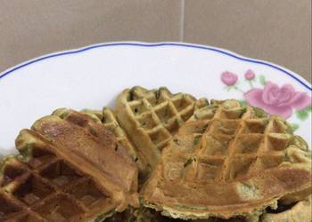 How to Recipe Delicious Matcha red bean waffle