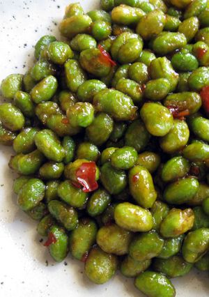 A picture of Scrumptious Fried Edamame (Soy Beans).