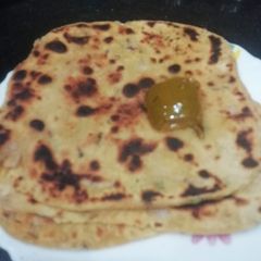 A picture of Tadka Daal Parantha (left over daal).