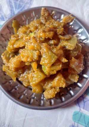 A picture of Kumro sabji (pumpkin sabji).
