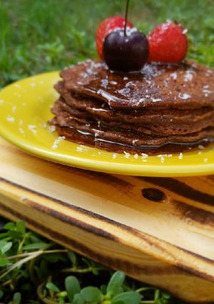 Una foto de Tortitas integrales de chocolate🍫