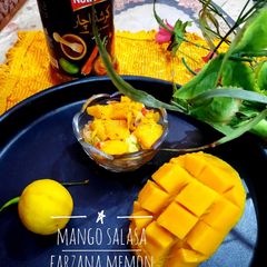 A picture of Achari mango salsa.