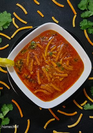 A picture of Maharashtrian Sev bhaji.