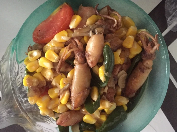 Cara Gampang Menyiapkan Resep  Cumi asin jagung manis yang Enak, Enak Banget