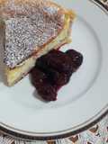 Cheesecake cotta con composta di ciliege