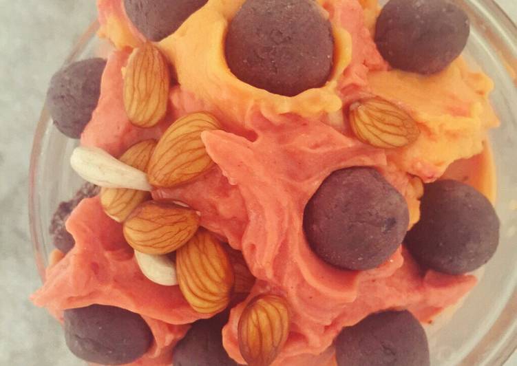 Recipe of Ultimate Papaya strawberry ice cream (sugar, gluten, dairy, egg, grain free)