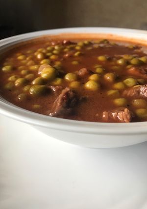 صورة لوصفة بازيلا مع اللحمه
