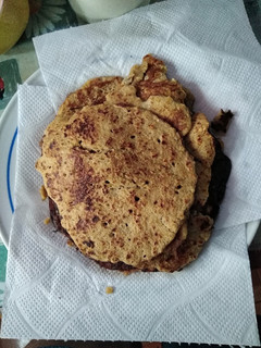 Una foto de Panqueques de plátano y avena