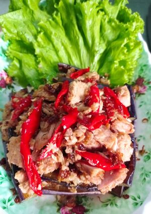 Foto resep Tumis ikan tuna dan terong simpel