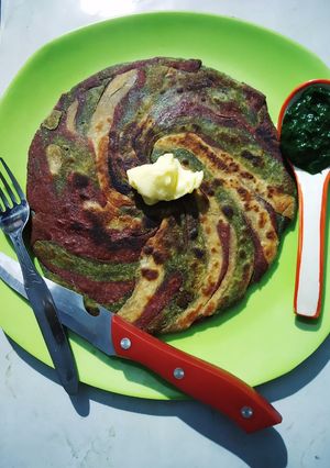 A picture of Tricolour Paratha.
