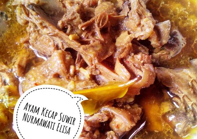 Ayam kecap suwir (toping mie ayam)